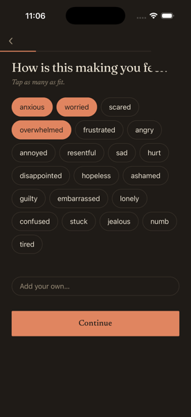 Naming how a situation makes you feel