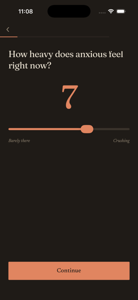 Rating how heavy the feeling is right now